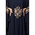 Designer Irani Kaftan with embroidery work- Navy blue